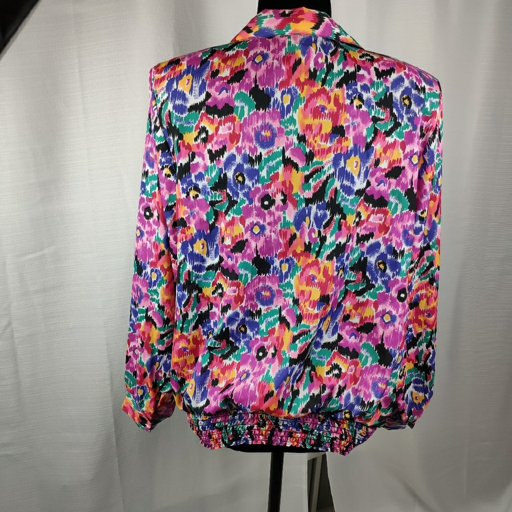 Vintage Lauren Lee Blouse Floral and Shoulder Pads - Picture 8 of 8